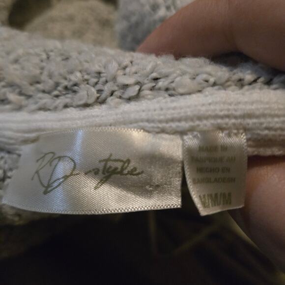 RD Style Textured Open Front Long Cardigan Sweater Medium - Picture 3 of 8